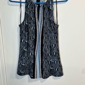 Michael Kors Black and White Snakeskin Tank Top